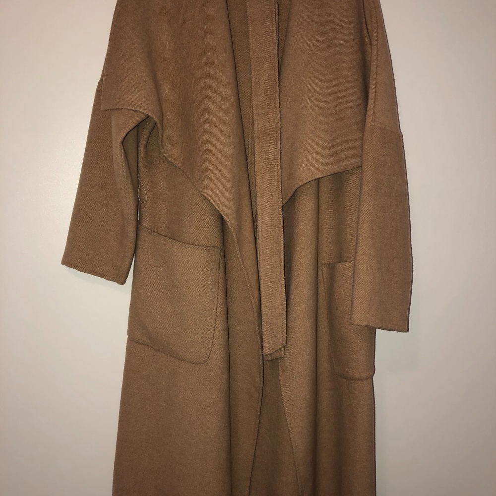 ZARA Handmade Waterfall Patch Pockets Wool coat - Picture 2 of 14